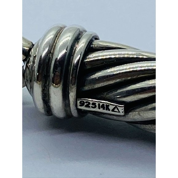 DAVID YURMAN 14k AND STERLING CABLE CHOKER NECKLACE WITH BLUE TOPAZ RENAISSANCE - Picture 11 of 16